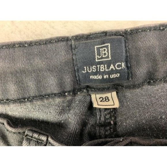 Just Black Size 28 Womens Jeans Stretch Black Skinny Distressed Mid Rise - Picture 3 of 4